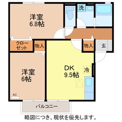 コーポラスITOIII　A棟の物件間取画像